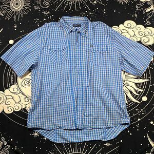 Ecko Unltd Button-Up Shirt Men's 5X Blue Cotton Plaid Travel Workwear Comfort